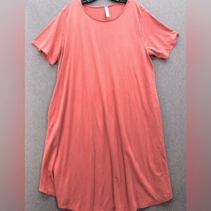 Salmon Zenana 2X T-Shirt Dress